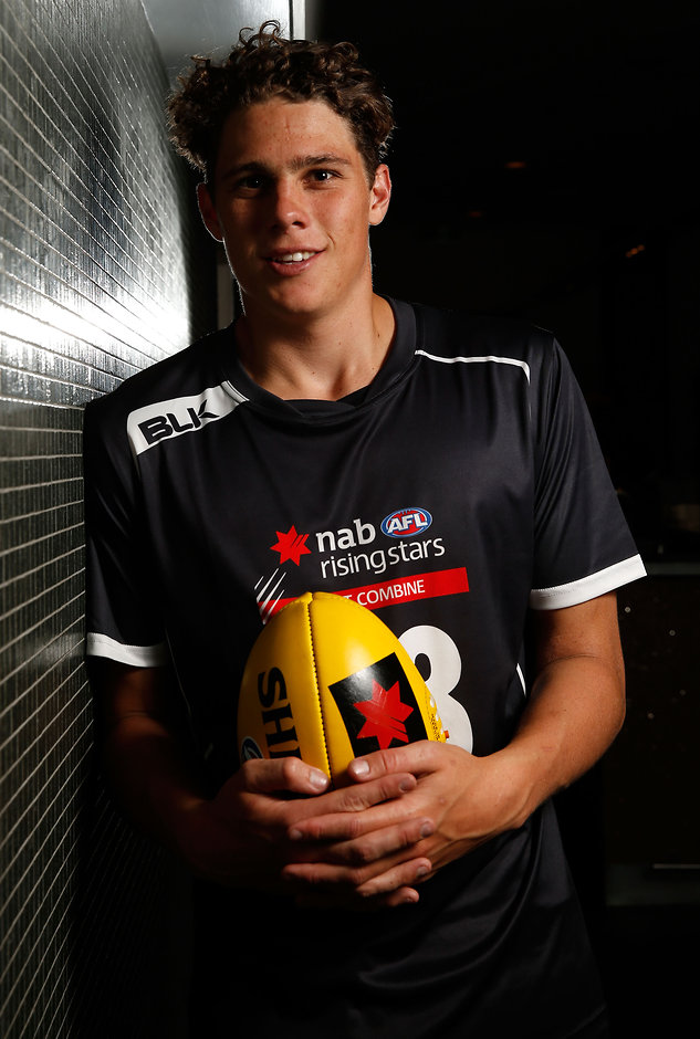 AFL 2015 Media - NAB AFL Draft Combine Portraits MELBOURNE, AUSTRALIA - OCTOBER 10: Charlie Curnow poses for a portrait during day 2 of the 2015 NAB AFL Draft Combine at Etihad Stadium, Melbourne on October 10, 2015. (Photo: Adam Trafford/AFL Media)